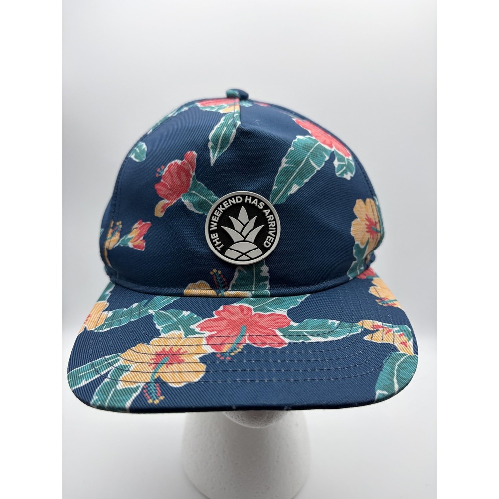 Chubbies Hat Cap Snap Back‎ Blue Hawaiian Floral Weekend Patch Mens One Size
